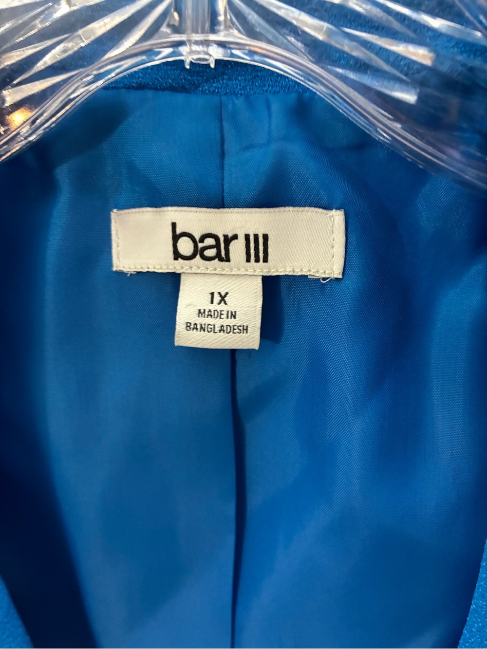Bar III Vibrant Blue Double-Breasted Blazer 3/4 Sleeves - Picture 2 of 3